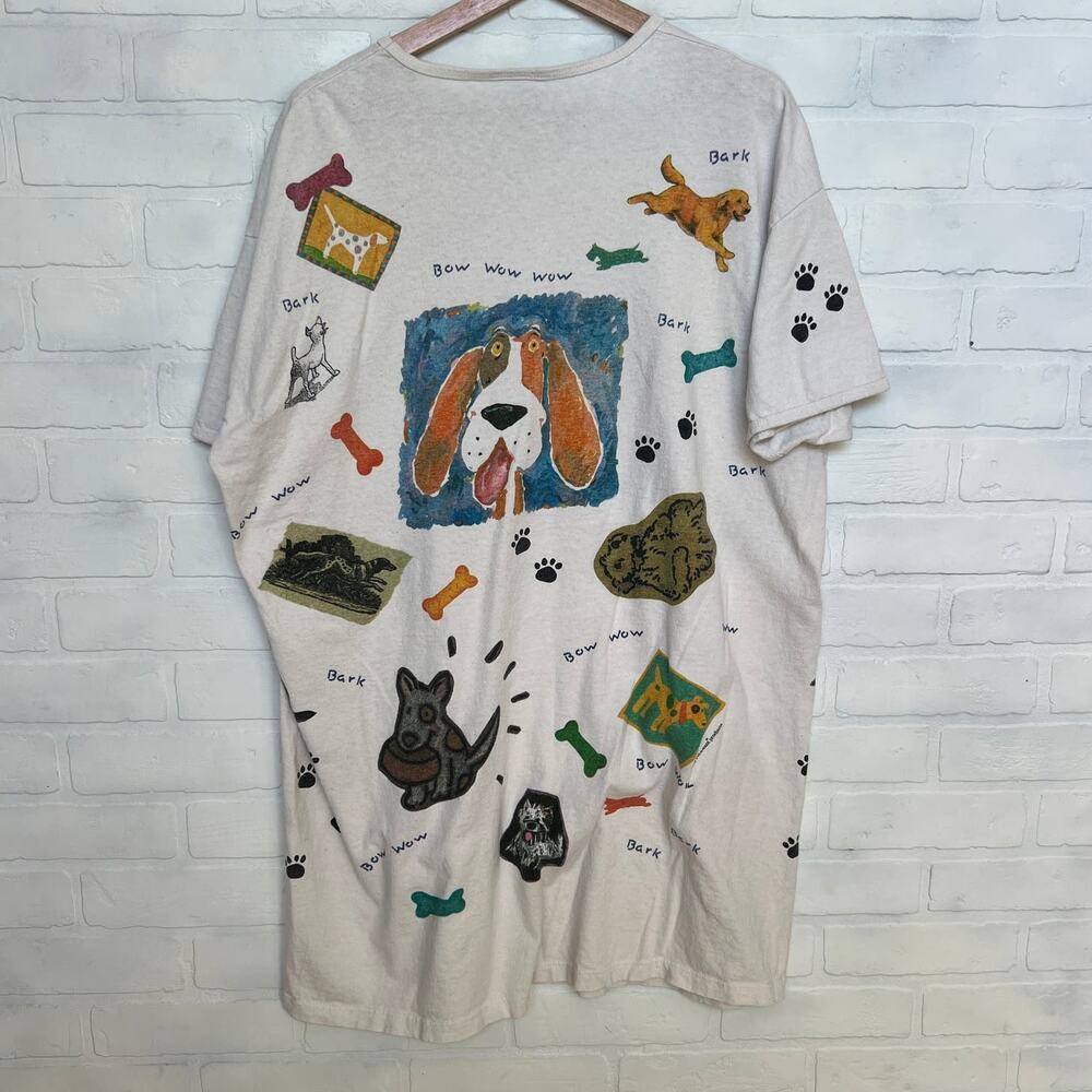 Rel-e-vant Products Painted Lady Vintage 1998 Dog Lovers Cotton Sleep Shirt -OS - Picture 2 of 6